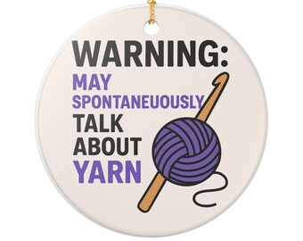 Advertencia: Puede hablar espontáneamente sobre adornos de hilo / Bola y gancho de ganchillo de cerámica