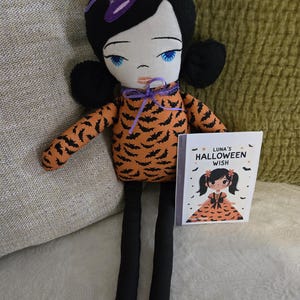 Luna is a Handmade Fabric Doll & with her own book. Part of the &quot;The Magical Adventures of the Dollhouse Friends&quot; series
