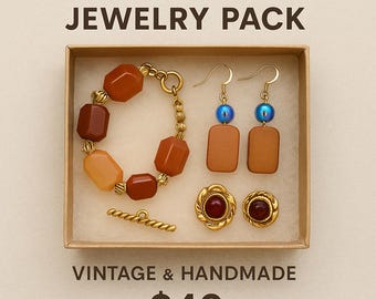 Paquete de joyas misteriosas de lujo: piezas llamativas vintage y hechas a mano
