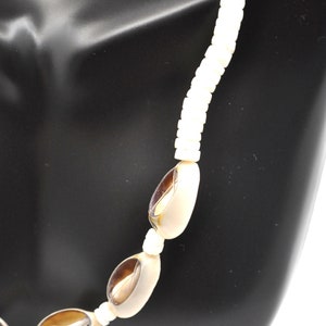 Vintage White Puka and Cowrie Shell Unisex Boho Beach Necklace