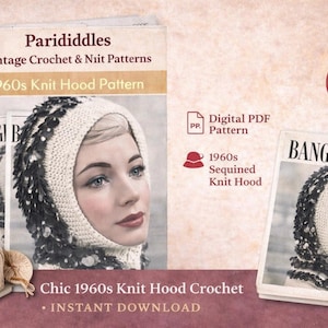 Vintage Crochet Hat Pattern – 1960s Mod Bangle Hat PDF – Instant Download