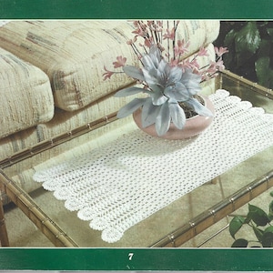 Vintage Crochet Small 10x23 inch Table Runner Digital Pattern