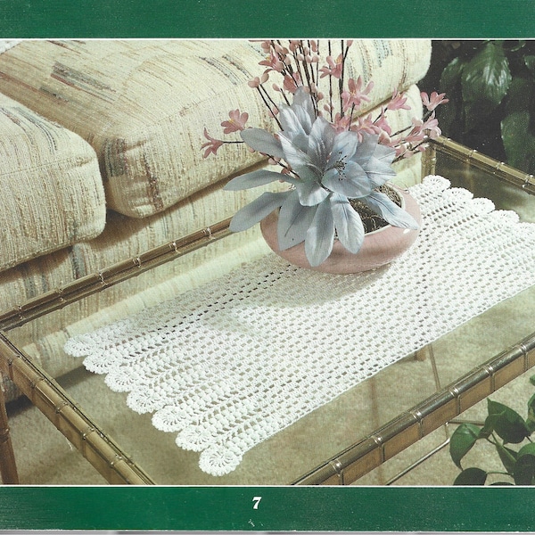 Vintage Crochet Small 10x23 inch Table Runner Digital Pattern