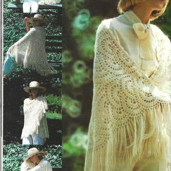 Vintage Crochet Scallop Motif Shawl Digital Pattern