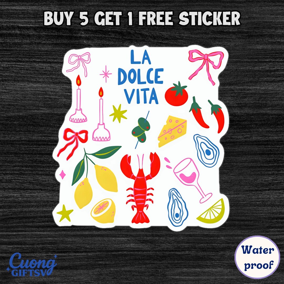 Sticker Vta La Dolce Vita Sticker | Quote Sticker | Italian Sticker | Laptop ...