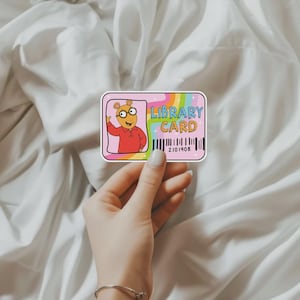 Bibliotheekkaart Arthur Show Stickers, nostalgische tv-stickers, stickersticker, boekenliefhebber cadeau, leesgrage merchandise, Kindle-sticker, vuile lezer