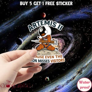 Pegatina o imán del lanzamiento del cohete Artemis II 2026, pegatina "Volvemos a la maldita luna", sudadera con capucha de exploración espacial, regalo científico