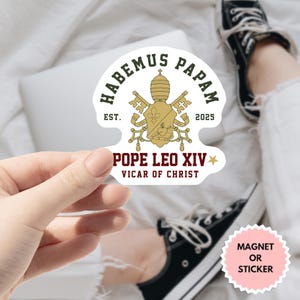 Adesivo di Robert Prevost Papa Leone XIV, adesivo religioso, primo papa cattolico americano, adesivo in vinile, la pace sia con tutti voi, elezioni papali 2025