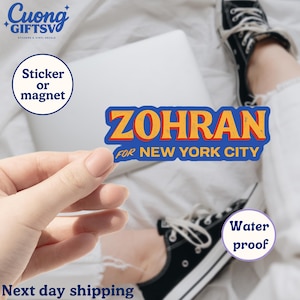 Zohran per il sindaco di New York, adesivo elettorale di New York/CarMagnet, Mamdani per il sindaco, adesivi Zohran, corsa al sindaco di New York, voto Mamdani