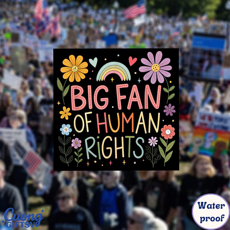 Big Fan of Human Rights Sticker/car Magnet, Equality Magnet, Social ...