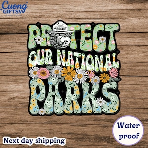 Protect Our National Parks Sticker or Car Magnet, Public Lands Conservation Sticker, Cool Gift for Hikers and Campers