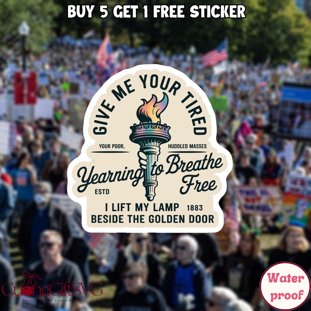 Immigration Sticker/car Magnet, Human Rights Sticker, Lady Liberty ...