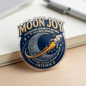 Copy Moon Joy Pins, Science Button, Trending Space Pins, Artemis 2 Space Pins, Moon Mission Button