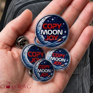 Copia le spille Moon Joy, il pulsante scientifico, le spille spaziali di tendenza, le spille spaziali Artemis 2, il pulsante della missione lunare