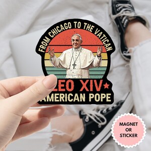 Adesivo di Robert Prevost Papa Leone XIV, adesivo religioso, primo papa cattolico americano, adesivo in vinile, la pace sia con tutti voi, elezioni papali 2025