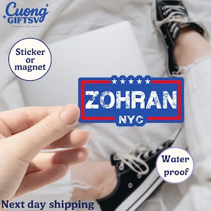 Zohran per il sindaco di New York, adesivo elettorale di New York/CarMagnet, Mamdani per il sindaco, adesivi Zohran, corsa al sindaco di New York, voto Mamdani