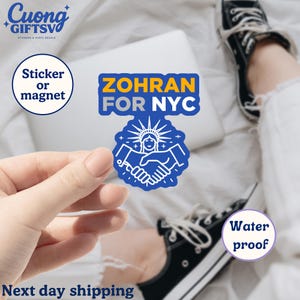 Zohran per il sindaco di New York, adesivo elettorale di New York/CarMagnet, Mamdani per il sindaco, adesivi Zohran, corsa al sindaco di New York, voto Mamdani