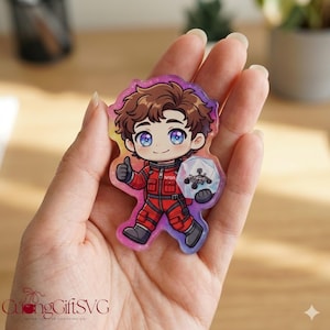 Pin acrílico inspirado en Grace Rocky Project Ave María, pin acrílico para fans de novelas de ciencia ficción, regalo de fanart