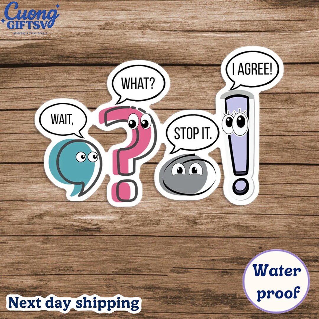 Explain Synonym Sticker Funny Grammar Teacher Sticker, Punctuation English Teacher Gift, Wait ...