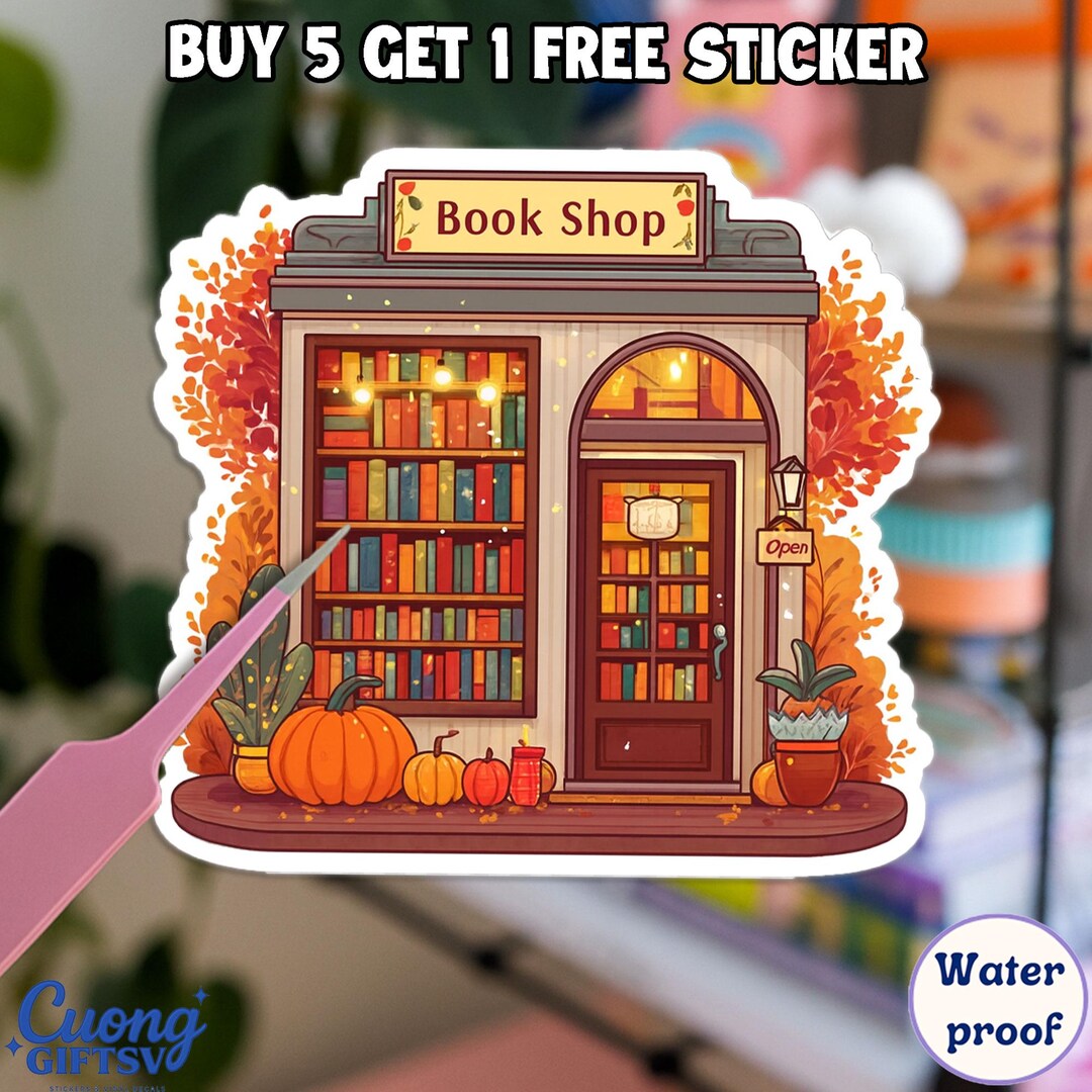 Book Store Sticker Fall Cozy Weather Decor, Pumpkin Spice Book Sticker ...