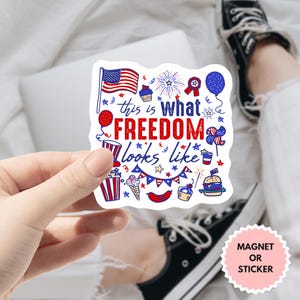 Zo ziet vrijheid eruit: sticker, sticker 4 juli, sticker onafhankelijkheidsdag, patriottische sticker, vrijheid, vierde juli, herdenkingsdag