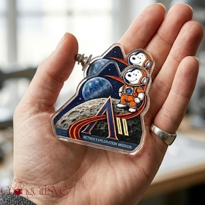 Spilla della missione Artemis II, bottone Ritorno sulla Luna 2026, distintivo spaziale retrò, regalo per appassionati di astronomia, spilla/bottoni per zaino a tema esplorazione spaziale