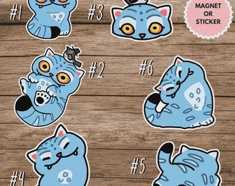 Cat And Bird Demon Hunter Sticker/Car Magnet, K-Pop Demon Tiger Sticker, K-Pop Demon Hunter Sticker, Rumi, KPop Demon Hunter, Kawaii Sticker