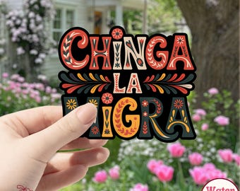 Pegatina/imán para coche con diseño floral bohemio de Chinga La Migra contra Trump, antifascismo, protesta, abolición del Servicio de Inmigración y Control de Aduanas (ICE), derechos humanos, nadie es ilegal, debido proceso