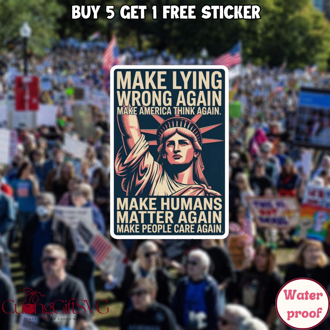 Make Lying Wrong Again Resist Anti Trump Poster Protest March Sticker ...