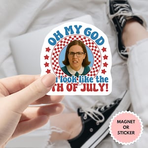Sie sehen aus wie der 4. Juli Aufkleber, lustiger 4. Juli Aufkleber, Amerika Hot Dog Aufkleber, 4. Juli, USA Unabhängigkeitstag, Vaterländischer Aufkleber