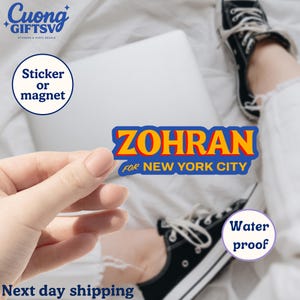 Zohran per il sindaco di New York, adesivo elettorale di New York/CarMagnet, Mamdani per il sindaco, adesivi Zohran, corsa al sindaco di New York, voto Mamdani