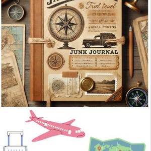 Printable Travel Junk Journal Pages | Vintage Travel Planner | Digital Download