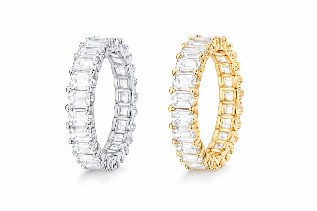 Crystal Line Ring Modern Duo Rings | Intertwined Design, Stainless ...