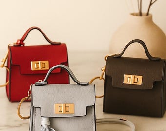 Mini Bag Charm for Handbag | Tiny Coin Purse for Keys, AirTag, Coins & Small Accessories | Unique Gift for Women