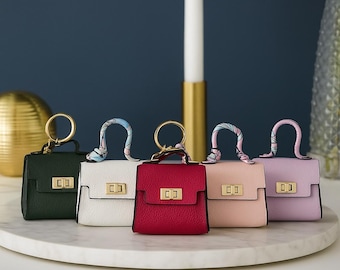 Mini Bag Charm for Handbag | Tiny Coin Purse for Keys, AirTag, Coins & Small Accessories | Unique Gift for Women
