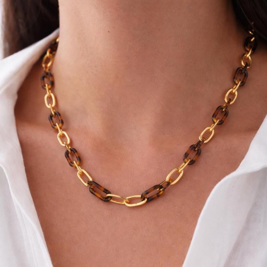 Tortoiseshell Link Necklace - Etsy