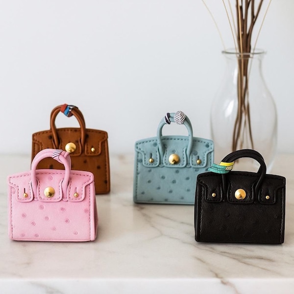 Mini Bag Charm for Handbag | Tiny Coin Purse for Keys, AirTag, Coins & Small Accessories | Unique Gift for Women