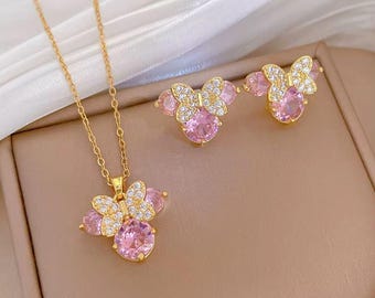 Set Di Orecchini Placcati Oro Rosa Con Pietre Di Minnie, EF00661PZWL - Foto 7