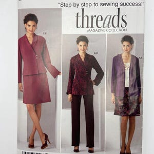 Simplicity Sewing Pattern 2288 Threads Magazine Collection Misses Women’s Jacket Pants Skirt Cardigan Office Secretary Business Uncut