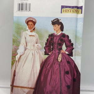 Vintage Butterick 6694 Herstellung Geschichte Bürgerkrieg Ära Südliche Schönheit Kleid Kostüm Schnittmuster Misses Größen 12-14-16 Ungeschnitten / Fabrik gefaltet