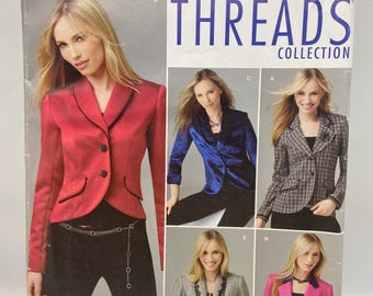 Vintage Simplicity 4425 Sewing Pattern -Tailored Lined Jacket with Collar Options - Misses' K5 Sizes 8-16 Business Wear Uncut Factory Folded