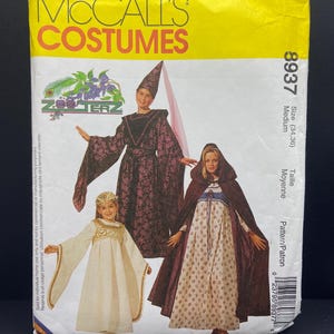 Vintage McCall's 8937 Medieval Renaissance Costume Sewing Pattern Zooterz Design sizes 34-36 Medium Cosplay