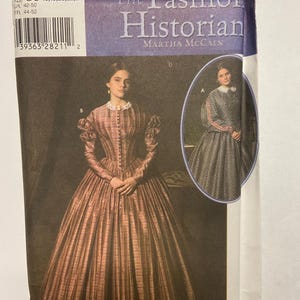 Patrón de costura Simplicity 4400 La historiadora de la moda Martha McCain Misses Traje de la Guerra Civil Vintage Sin cortar Fábrica doblado recreación de 1860