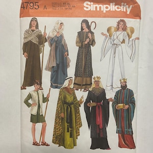 Vintage Simplicity Sewing Pattern #4795 Nativity Costumes, Historical, multi size, Uncut and Factory Folded Bibical, Christmas Pageant