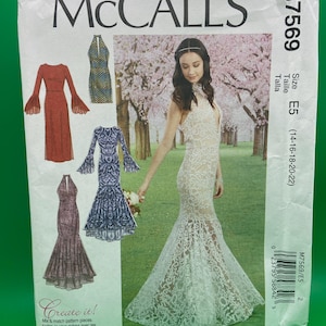 mccalls mermaid dress pattern M7320 (PDF) | Misses'/Miss Petite Mermaid-Hem and High-Low Dresses
