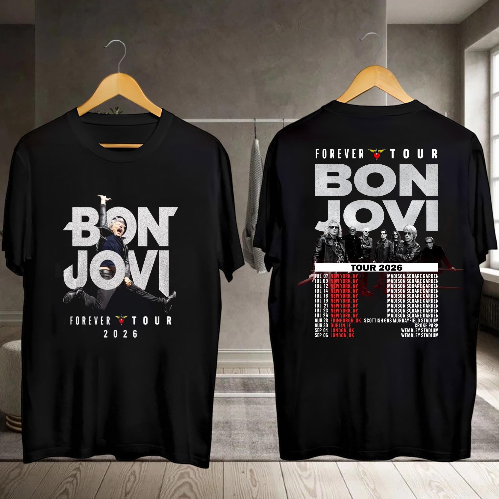 Bon Jovi Graphic Shirt, Bon Jovi Forever Tour 2026 T-shirt, Bon