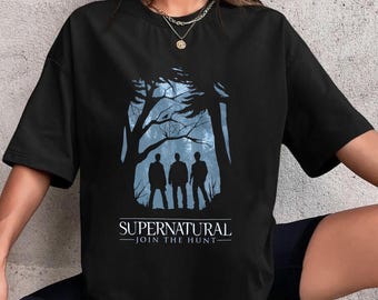 Supernatural Forest Silhouette T-Shirt, Supernatural Shirt Join The Hunt, Sam Winchester Shirt, Dean Winchester Shirt, Supernatural Gifts