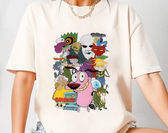 Courage The Cowardly Dog Characters T-Shirt, Courage The Cowardly Dog Shirt Fan Gift, Courage Shirt, Cartoon Vintage Shirt, Courage Dog