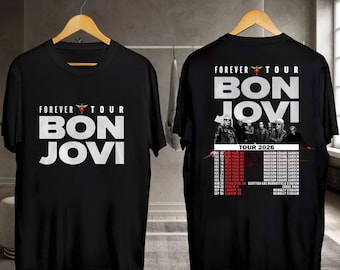 Forever Tour 2026 Bon Jovi T-Shirt, Bon Jovi Vintage Shirt, Bon Jovi Rock Band Shirt, Bon Jovi Fan Gift, Bon Jovi 80s Shirt, Bon Jovi Merch