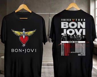 Bon Jovi Vintage Shirt, Bon Jovi Forever Tour 2026 T-Shirt, Bon Jovi Rock Band Shirt, Bon Jovi Fan Gift, Bon Jovi 80s Shirt, Bon Jovi Merch